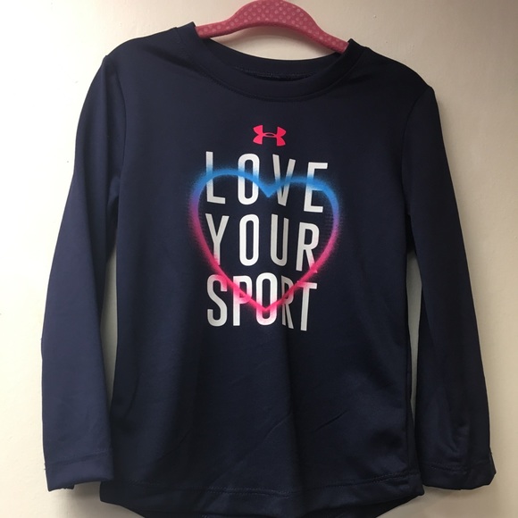 Under Armour UA Toddler Girl 2T Pink Long Sleeve T shirt Tee Top NWT